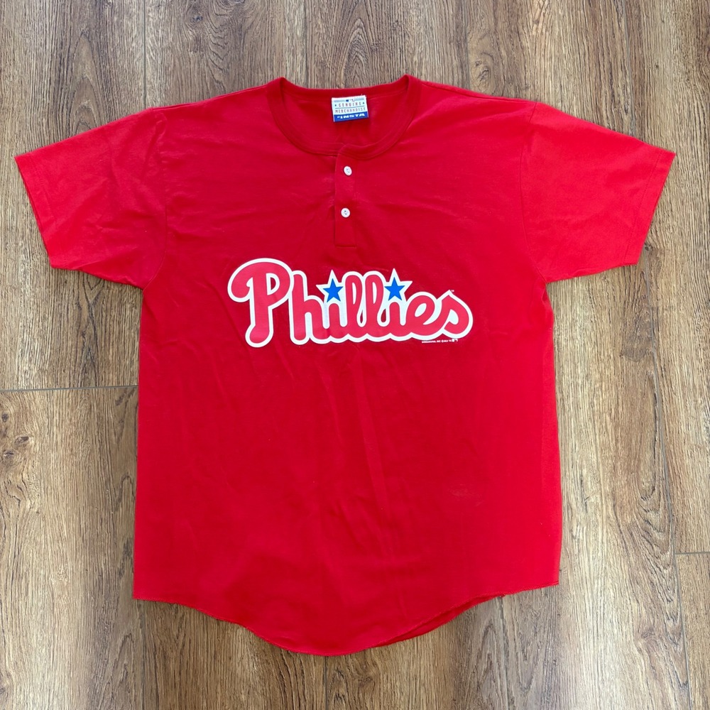 VTG 1995‎ Philadelphia Phillies Large Modomania Coach Tee MLB USA Genuine Merch